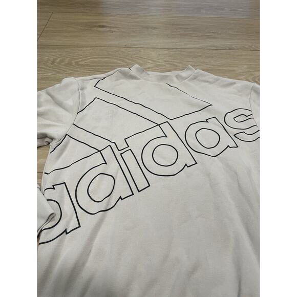 Adidas Crew Neck Sweatshirt Large Logo Women’s XS White Cream Three Stripes 19 - Picture 3 of 9